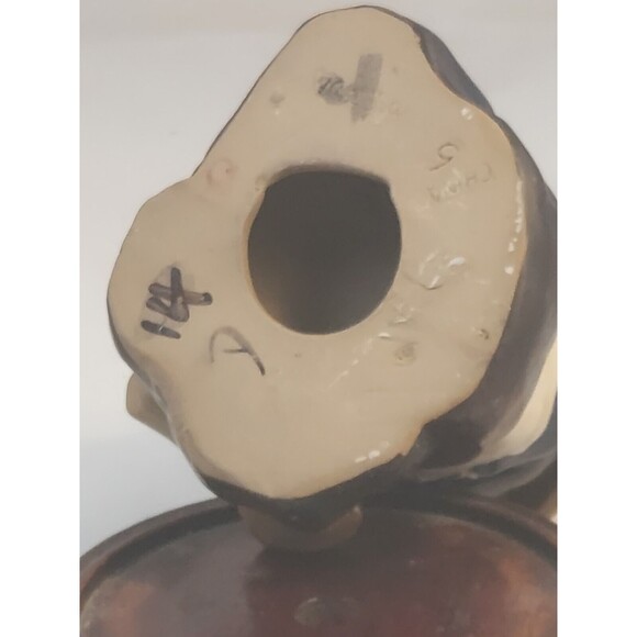 Chinese Shiwan Artistic Ceramic Mudman Seating Fisherman Glazed Figurine 4" Vtg - Picture 5 of 9